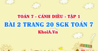 Bài 2 trang 20 SGK Toán 7 tập 1 Cánh Diều